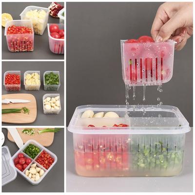 Kitchen Storage Container For Refrigerator Electrical Storage Box With Cover Filter Basket