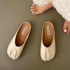 Baotou Half Slippers Women's Wear 2025 New French Lazy Grandma Doudou Muller Shoes Flat Half Support Single Shoes Tide