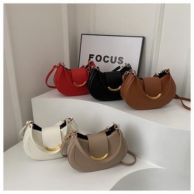 Foreign Style Trend Versatile Fresh Round High Texture This Year Popular Solid Color Bag Niche Design Oblique Span Shoulder Bag