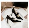 Fashion Patent Leather High Heels Mary Janes Woman Spring Elegant Square Toe Women's Pumps Red Office Ladies Shoes