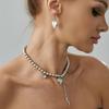 Sweet And Cool Love Star Pendant Necklace Choker Fashion Ccb Beaded Chain Fringed Necklace