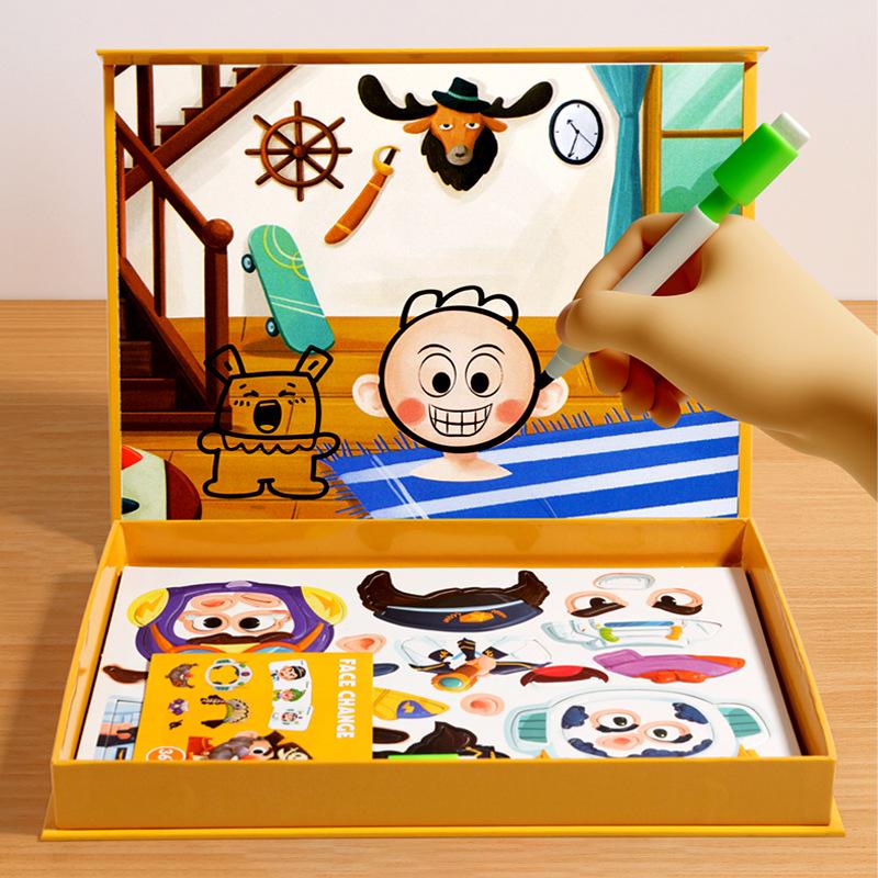 Creative Magnetic Puzzle Gift Box for Kids Ages 3-6: Dress-up and Early Learning Toy
