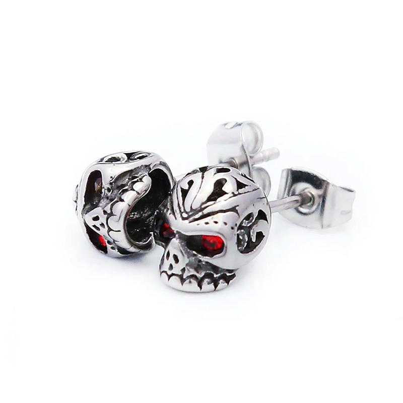 Punk Rock Totenkopf Ohrstecker für Herren Damen Edelstahl Mode Einfach Piercing Ohrring Klassische Persönlichkeit Schmuck Großhandel