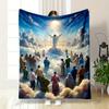 Jesus Welcomes Believers Blanket  Printed Blanket for Living Room Bed Couch Lunch Break Soft Cozy Blanket for Friend's Festival Gift