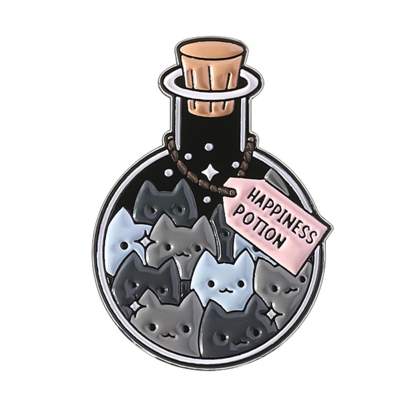 Cartoon Wishing Bottle Enamel Pins Marine Creatures Mushroom Planet Starry Bottle Brooches Lapel Badge Jewelry Gifts for Friends