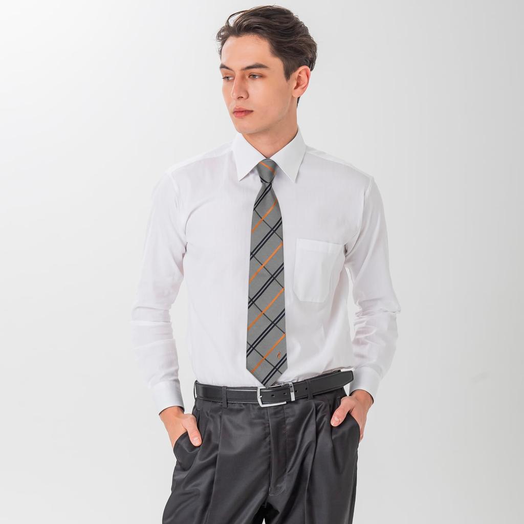 Necktie Chance Necktie Blade Width Length 142cm [Fortuna Tokyo] 05. Nishijin-ori FT-T05 Silver, 8cm,