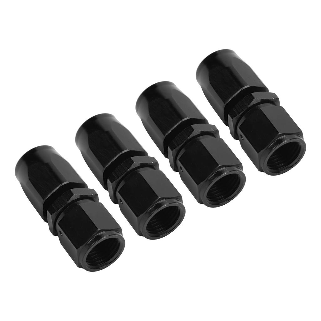 4 Stück Universeller gerader AN6 -6AN drehbarer Schlauchanschluss-Adapter Polierte Oberfläche