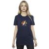 DC Comics Womens/Ladies The Flash Lightning Logo Cotton Boyfriend T-Shirt