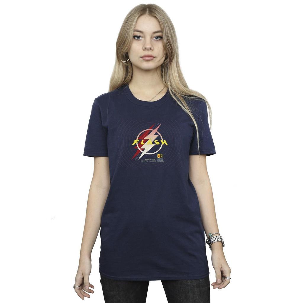 DC Comics Womens/Ladies The Flash Lightning Logo Cotton Boyfriend T-Shirt