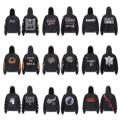 Unisex VTG High Street Saint Portrait Pattern Hoodie Sweatshirt