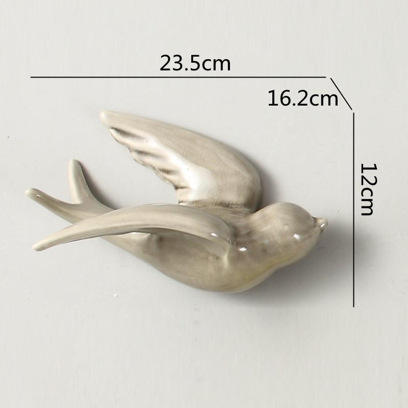 Keramikwandwandmontierte Vogel-Simulationstier-Ornamente Fliegender Vogel Hintergrundwandbehang Raumdekoration Zubehör