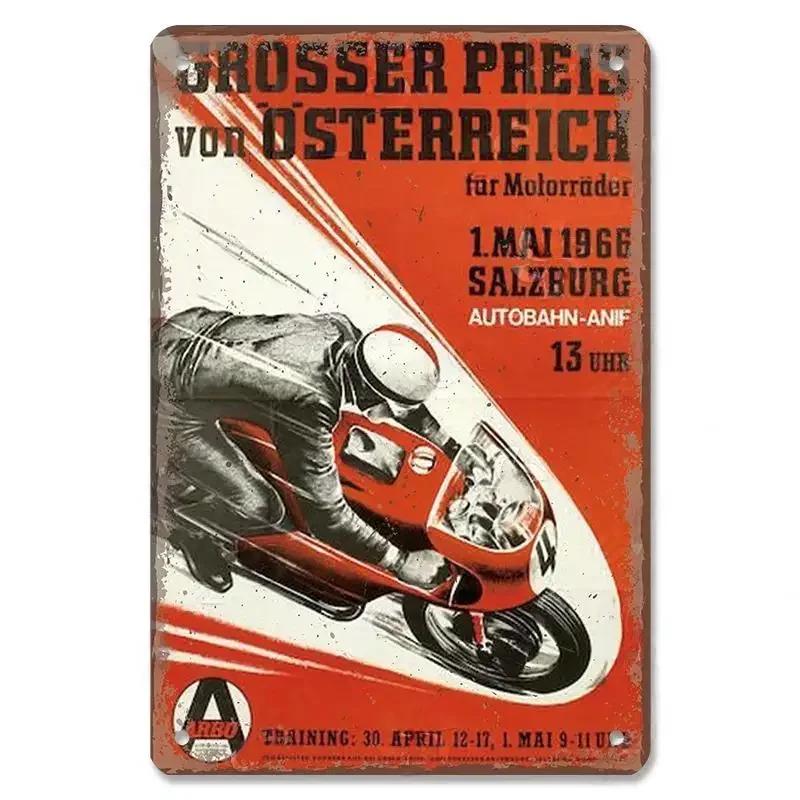 Vintage Metal Sign Motorcycle Poster Decor TT Racing Metal Tin Plate Living Room Wall Garage People's Cave Restaurant Art Decor