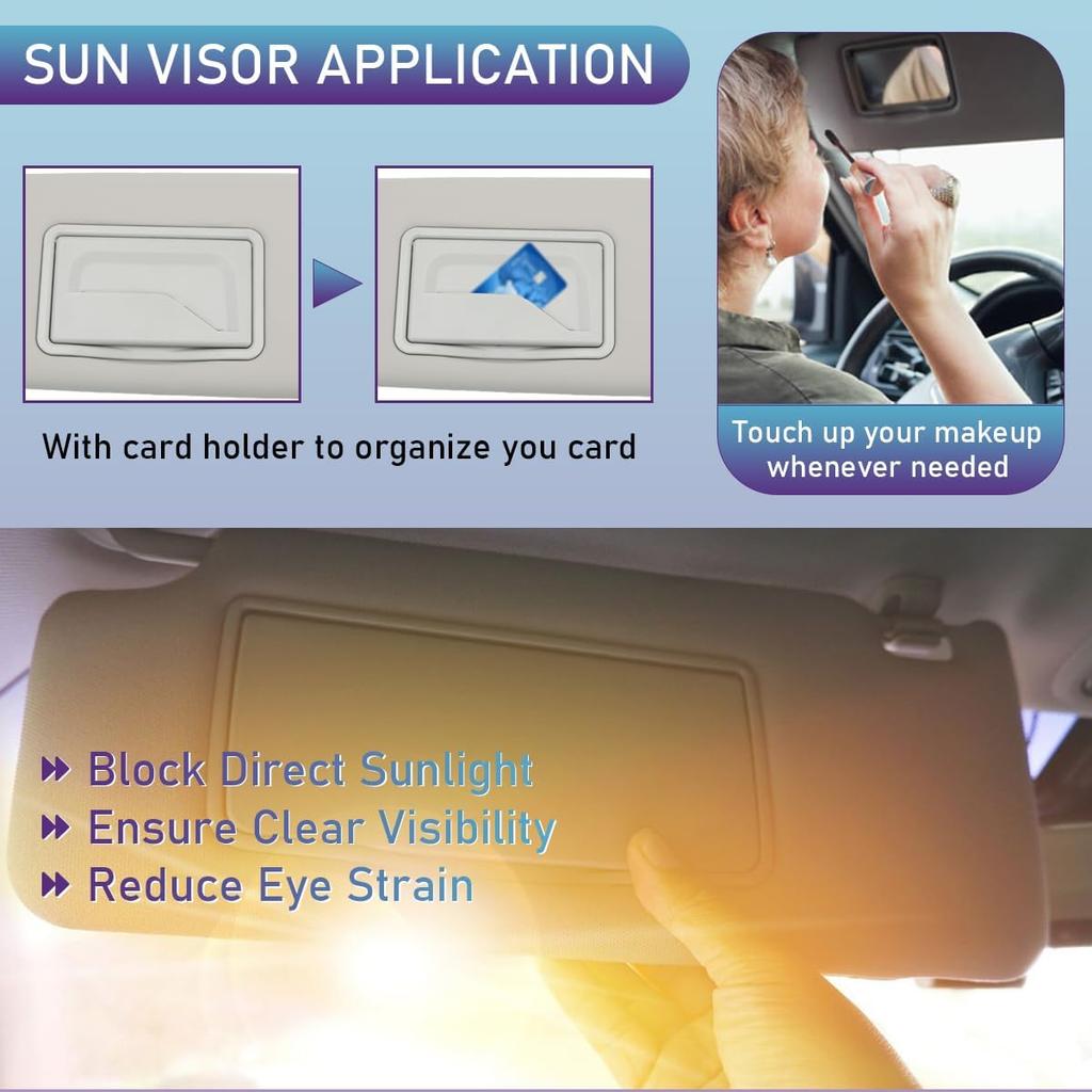 EKLN Sun Visor Left Driver Side LH With Mirror, Fit For 2011- Chevy Cruze, Replaces OE# 95034256 95034253, Color: Gray (Left Driver Side)