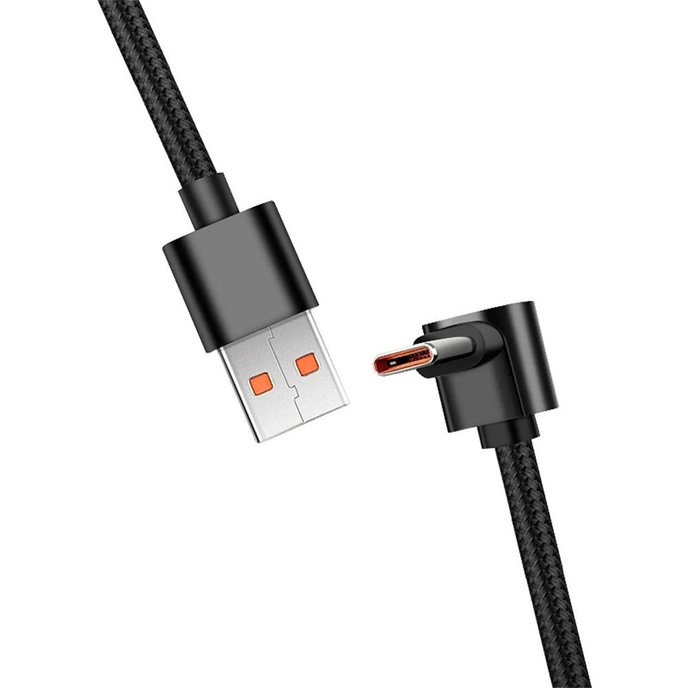 60W USB C To USB C Cable 90 Degree Elbow Fast Charge Phone Charger Data Cord For  iPhone Samsung Xiaomi Huawei Type C Quick Wire