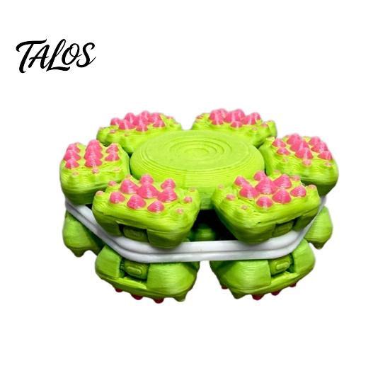 Tactile Sensory Toy Rubber Band Press Toy, Stress Anxiety Relief Fidget Spinner, 3D Decompression Desk Printed Relaxation for Kids Teens Adults