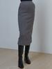 Eight Days A Week Wool Slit Skirt Charcoal Ad204