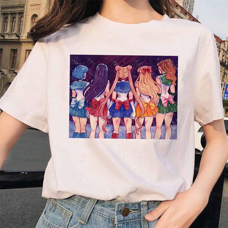 Sailor Moon 90S Divertente T Shirt Harajuku Vestiti Tshirt Estetica Gatto Anime Donna Carina Donna T