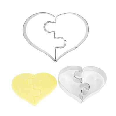 Herz Keksformen Kreative Liebe Hochzeit Puzzle Ausstecher Set Edelstahl Kekse Backstempel Kuchen Dekorierwerkzeug