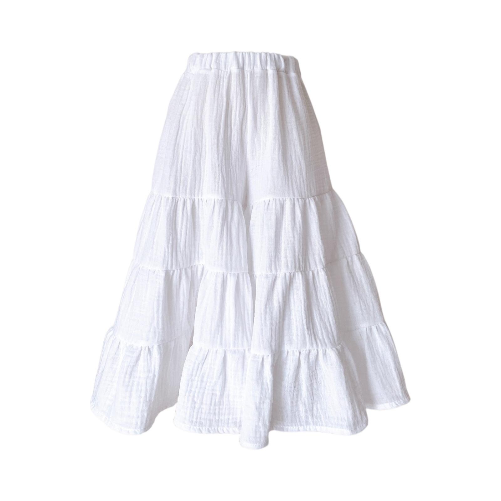 

Girls Wide Leg Pants - Crinkle Cotton Flared Bottoms 110 белый