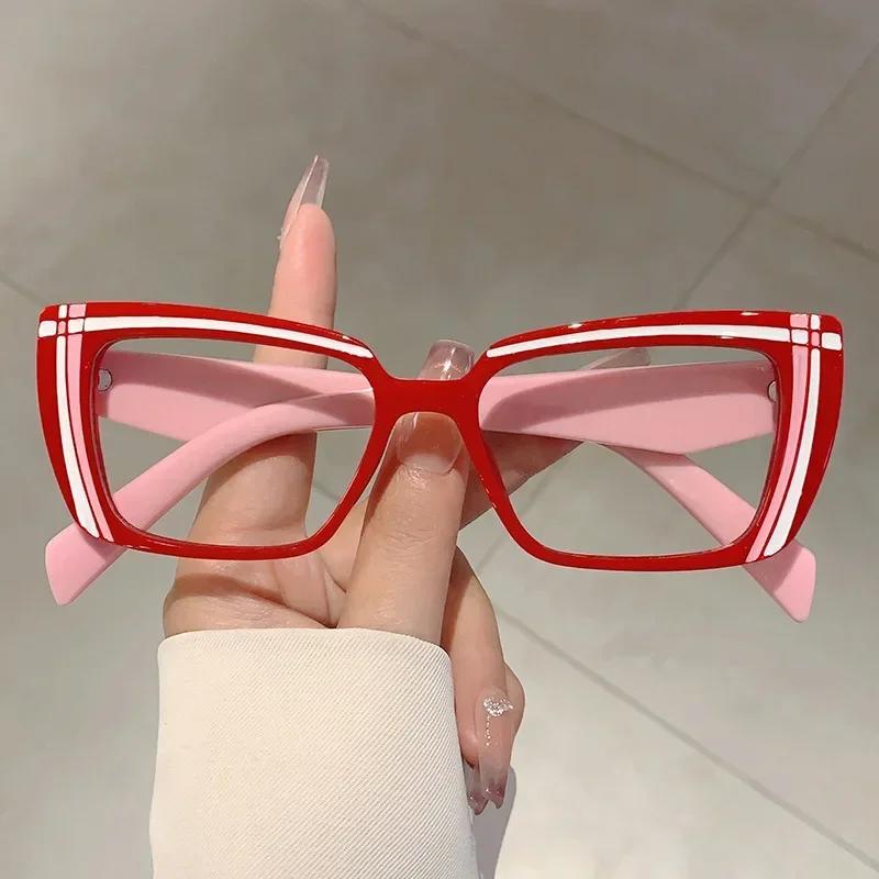 Vintage Cat Eye Glasses Women  New Fashion Multicolor Rim Eyewear Trendy Stylish Design Blue Light Blocking Eyeglasses
