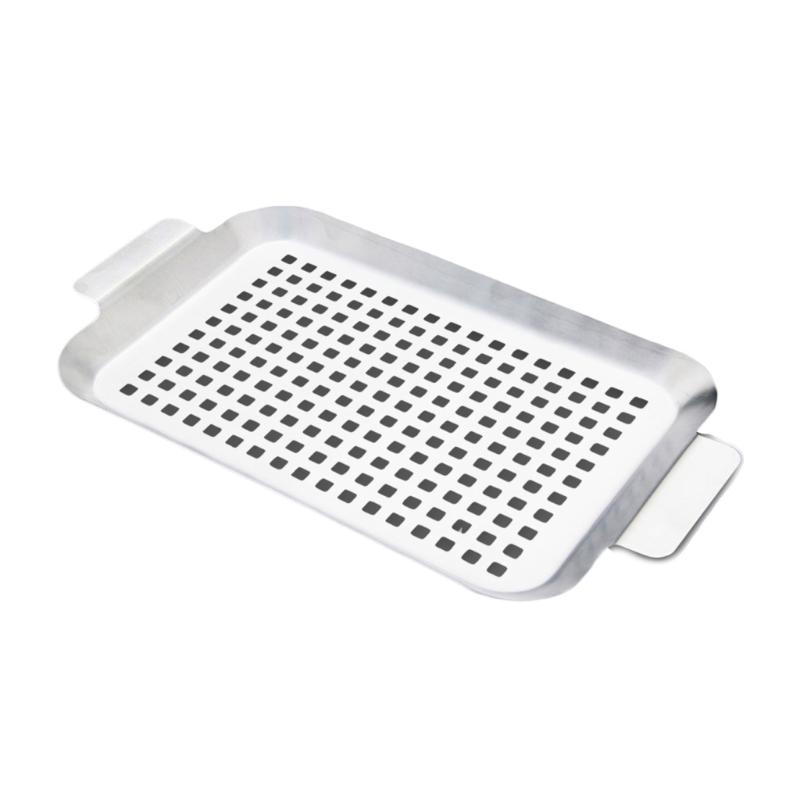 

Efficient Stainless Steel Grill Pans For Outdoor BBQ With Perforated Design And Handle Ideal For Vegetables Fish Meat S