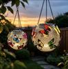 Solar Powered Hanging Lantern, Metal Mesh LED Butterfly Light, Waterproof Outdoor Garden Patio Yard Decor, Warm White & Multicolor Night Lamp