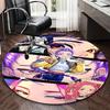 1pc Anime Cartoon Design Round Carpet Office Chair Mat, NonSlip Rug for Home Decor, Living Room