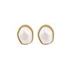 Fashion Simple Irregular Big Earrings Popular Golden Plating Simulated Pearl Stud Earring For Women Jewelry Girl Lady Gifts