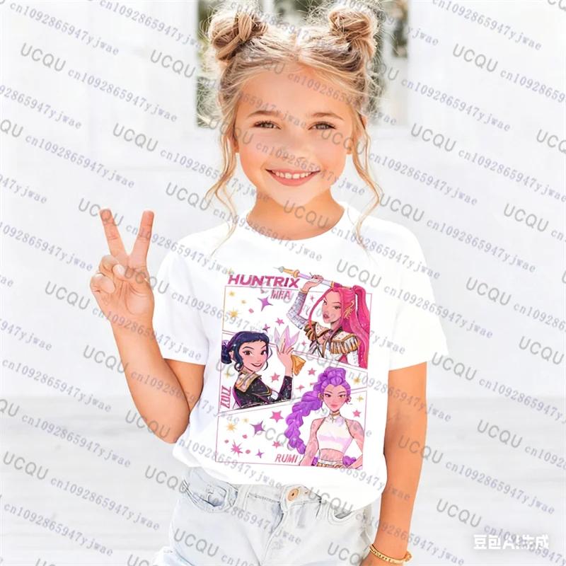 

Kids T-shirts Kpop Demon Hunters Short Sleeve Cute Casual Fashion Cotton Kids T-shirts Top 100