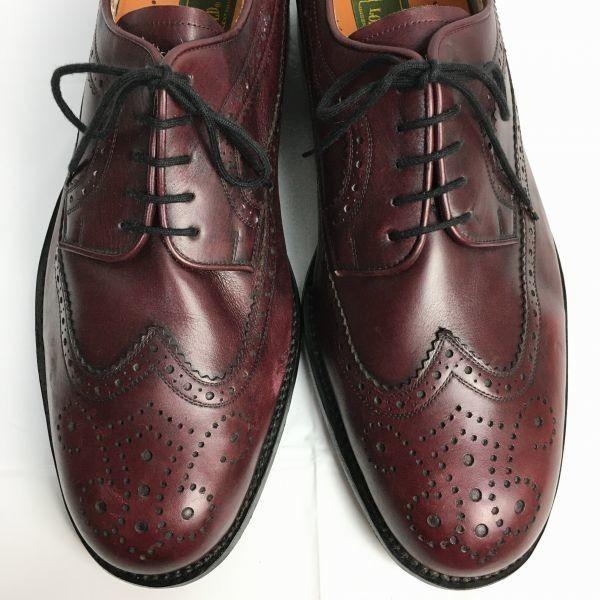 80s-90s Vintage Rare LORY PED Long Wingtip Business Shoes Burgundy Big Size 29.0-30.0(USED)
