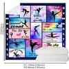 1pc Sport Girl Print Flannel Blanket, Soft Cozy Throw Blanket Nap Blanket For Travel Sofa Bed Office Home Decor, Birthday
