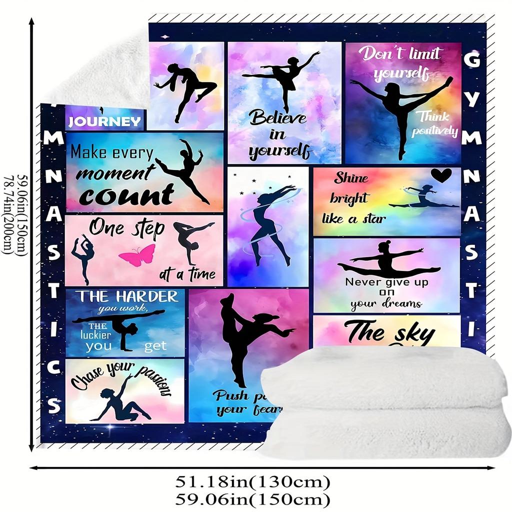 1pc Sport Girl Print Flannel Blanket, Soft Cozy Throw Blanket Nap Blanket For Travel Sofa Bed Office Home Decor, Birthday