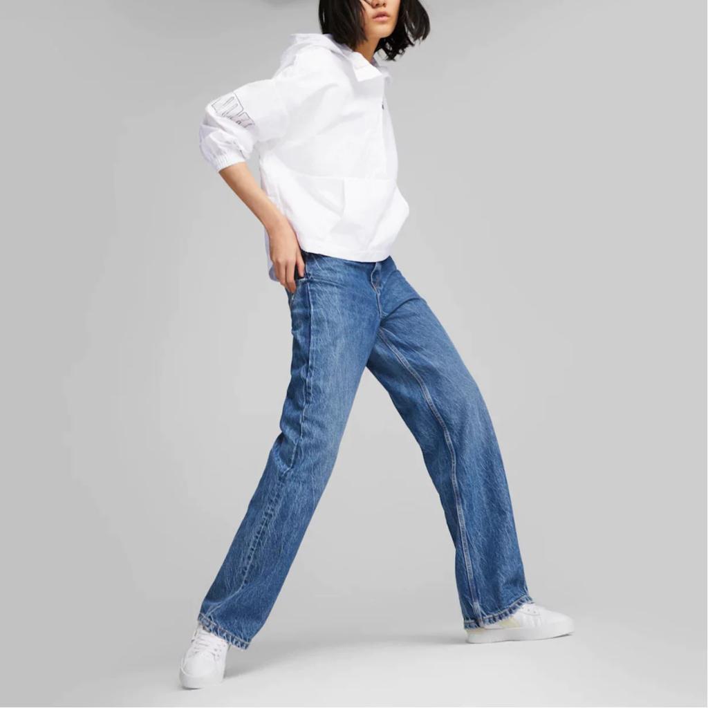 Puma Letter Logo Print Half-Zip Hooded Fashion Versatile Jacket Women Jackets White 683797-02