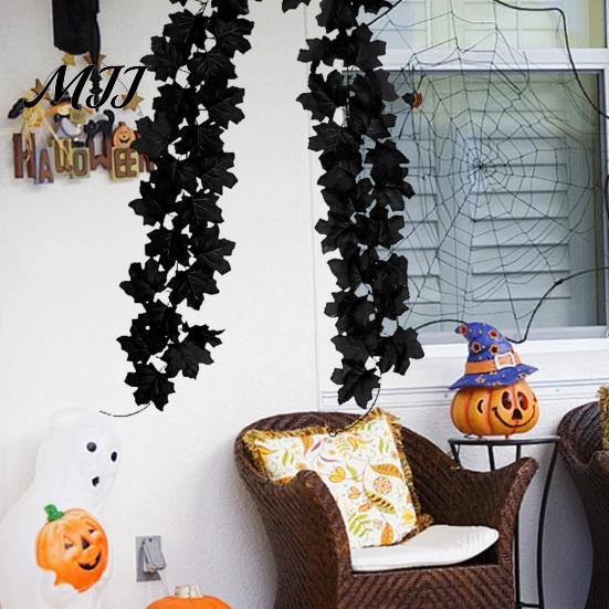 Autumn Artificial Garland 100/175CM Maple Leaf UV Resistant Fall Halloween Thanksgiving Vine Day Harvest Festival Mantle Porch Indoor Outdoor