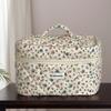Floral Corduroy Toiletry Bag with Zipper Makeup Organizer Storage Bag Cute Cosmetic Organizer Case for Women Girls