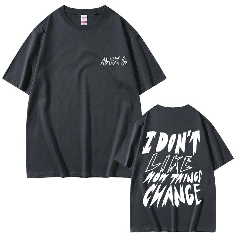 Singer Alex G Trick Change Graphic T-shirt Men Women Fashion Vintage Oversized T Shirts Male Casual Cotton Tshirt Y2k Streetwear