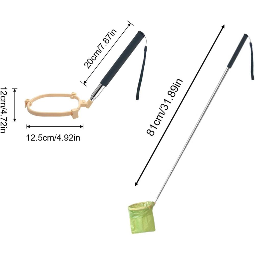 Foldable Extendable Pet Poop Scoop, Outdoor Portable Non-Contact Dog Waste Garbage Cleaning Tool