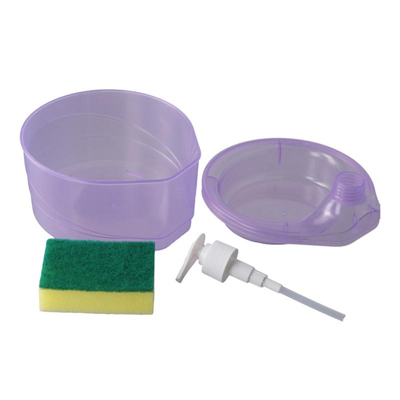 Seifenspender und Wäscherhalter, multifunktionaler Geschirrspülbehälter, 1000 ml, manueller Spülbecken-Geschirrwaschseifenspender für Café