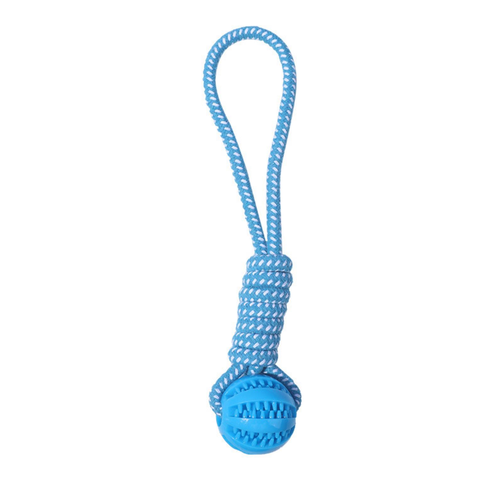 

Durable Dog Chew Toy with Rope Handle and Textured Ball for Teeth Cleaning and Interactive Play Suitable for Medium and Large Dogs One Size белый