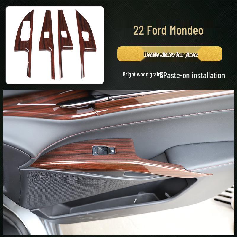 22 Mondeo Carbon Fiber Peach Wood Interior Sticker for Navigation Console & Power Window.