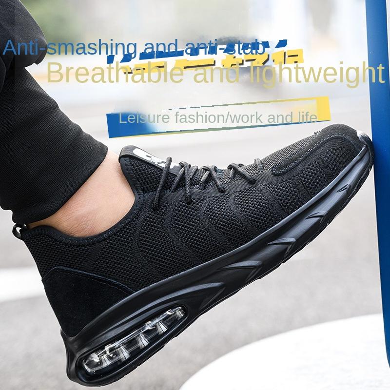 Labor Shoes Men's Anti-smash and Stab-proof Ultra-light Soft Sole Lightweight Wear-resistant Comfortable Safety Shoes