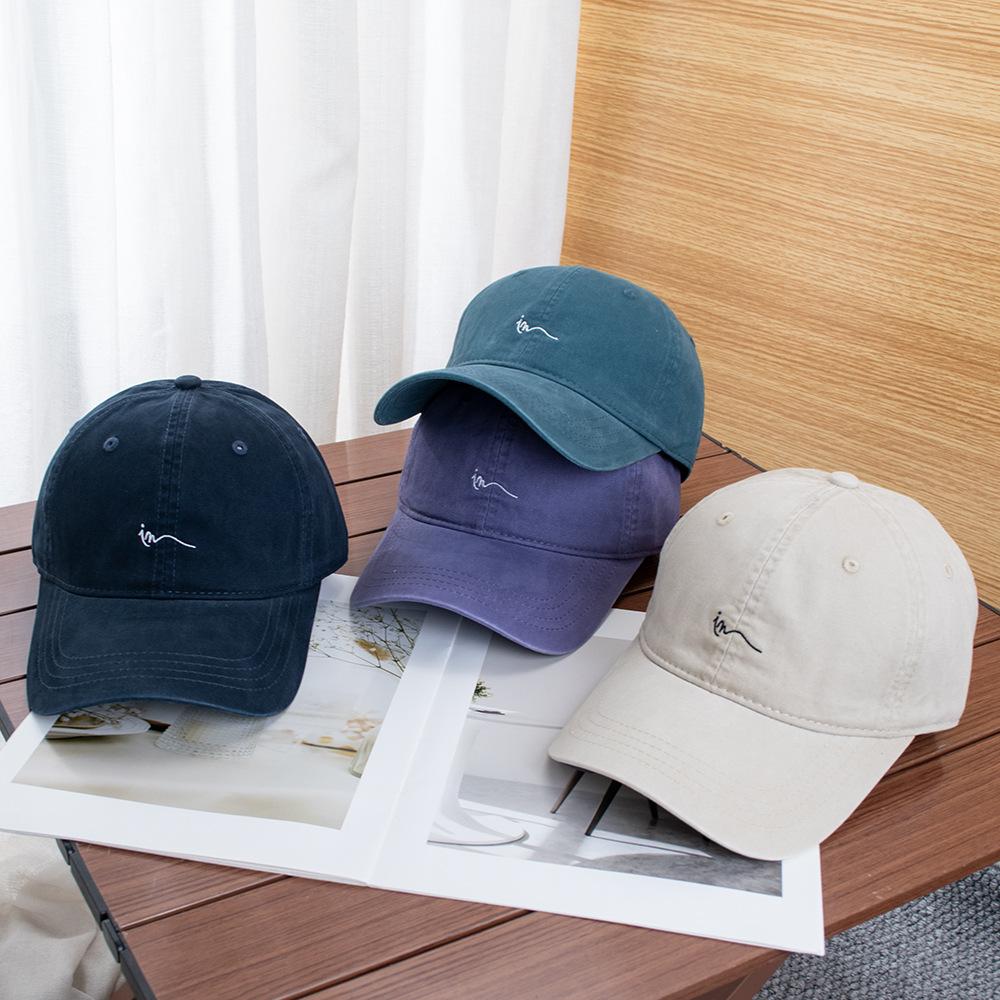 New Product Simple Letter Embroidery Baseball Cap Men's and Women's Pure Cotton Breathable and Versatile Face Small Sunshade Cap