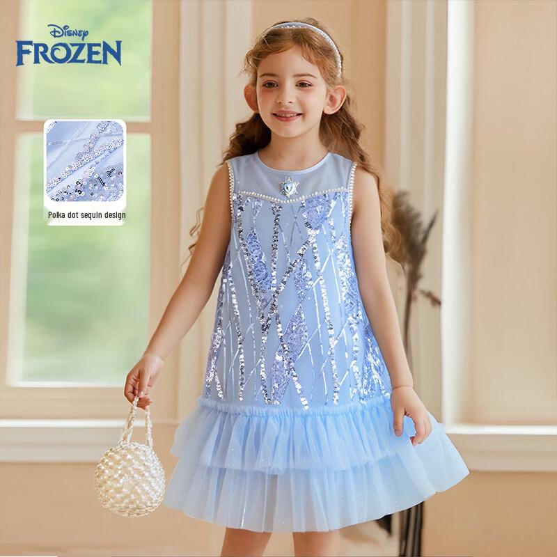 Disney Elsa Princess Girls  Sleeveless Mesh Dress 110