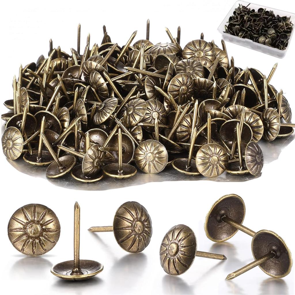 100pcs Diameter 11mm Wooden Jewelry Gift Wine Case Box Sofa Decorative Tack Stud Upholstery Tacks Nail Pushpin Doornail Box Pack