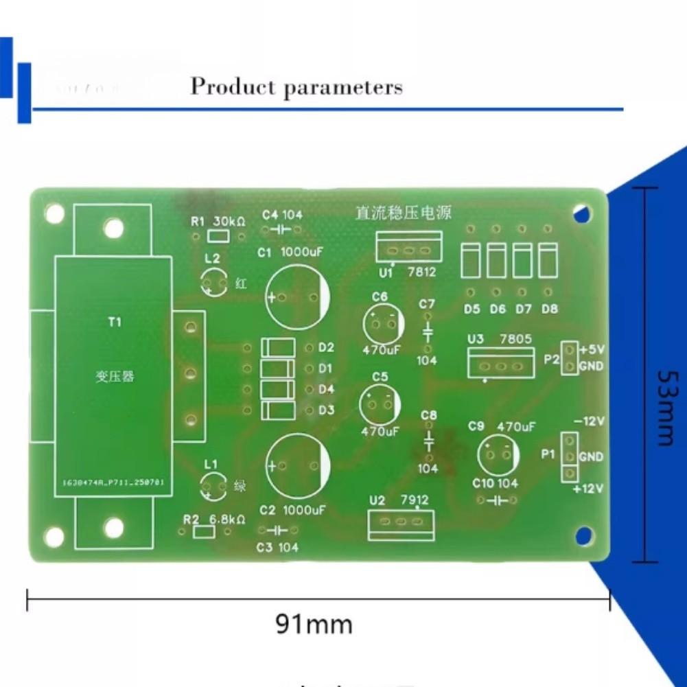 Three-Terminal Regulator DC Power Supply Electronic Kit for Practical Electronic Learning and DIY Circuit Assembly