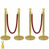 Crowd Control Rope Barrier Rope Heavy Duty Industrial Hook Mirror Polished Velvet Cord 60 Inches Displays Pole