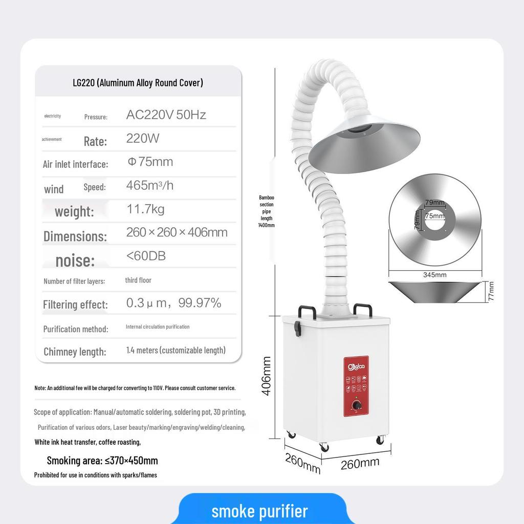 Laser Fume Purifier & Smoke Extractor for Soldering, 3D Printing, Engraving, and Cutting