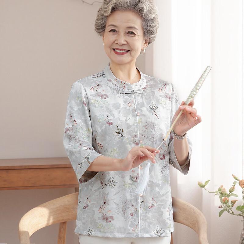 Camicia da Donna Tang con Stampa Floreale e Maniche a Sette Quarti