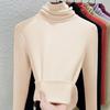 Pile Collar Bottoming Shirt Women's Autumn and Winter Turtleneck Cashmere Mulberry Silk German Velvet Piled Thickened Inner Top