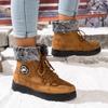Damen Übergröße Weiche Sohle Winter Warm Fell Schneestiefel Gepolstert Gefüttert Stiefeletten Rutschfest Wandern Freizeit Sport Baumwollstiefel Martin Stiefel